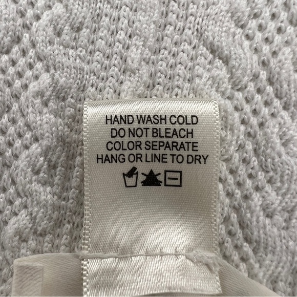 Large Urban Romantics White Cable Knit Cap Sleeve Sweatshirt Stretch Neutral - Picture 8 of 8